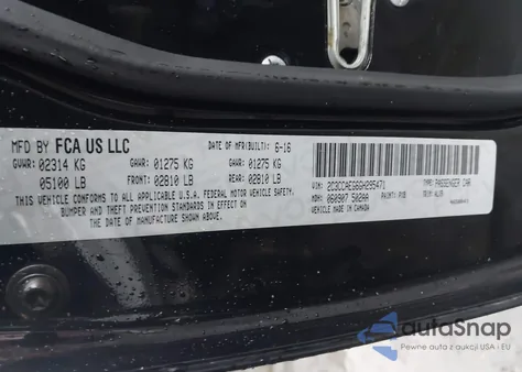 2016 Chrysler 300C z USA, uszkodzony, nr VIN 2C3CCAEG6GH295471